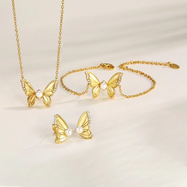 S925 Silver Butterfly Set