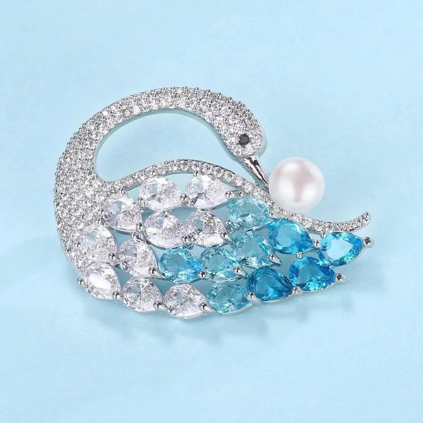 Luxury Sparkling Crystal Swan Brooches For Women - Image 3