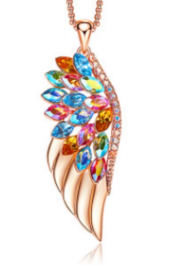 The new model features a Swarovski crystal accessory colorful wings statement jewelry set - Image 5