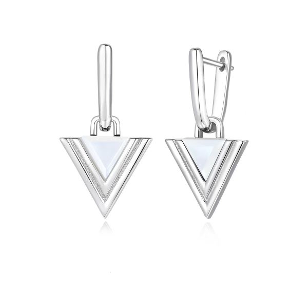 925 sterling silver statement triangle geometric earrings - Image 2