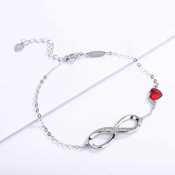 All-over 925 sterling silver crystal bracelet women's simple and versatile eternal love cross-border jewelry - Image 3