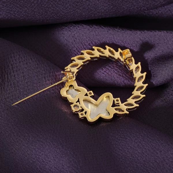Butterfly brooch ladies high-end crystal corsage anti-walking blazer coat corsage pin women's jewelry - Image 4