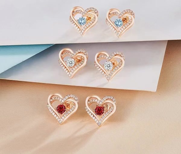 Popular earrings 925 silver twelve birthday stone earrings fashion simple stud earrings earrings earrings wholesale - Image 2