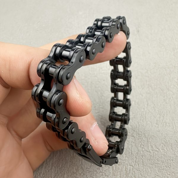 1pc Punk Rock Stainless Steel Mens Bracelet - Stylish & Durable Cool Link Chain Jewelry for Trendsetters - Image 14