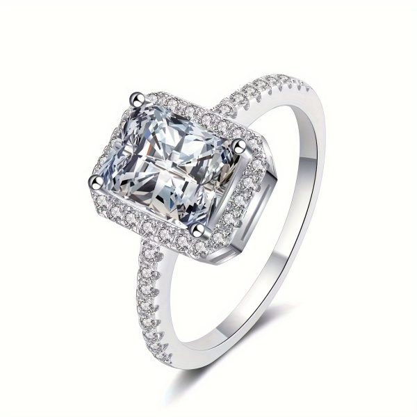 1pc S925 Silver 18K Gold Plated 1-2Carat Moissanite Ring Wedding Anniversary Gift - Image 2