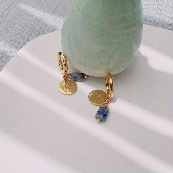 Unique Natural Stone Pendant - Drop & Dangle Earrings with Boho Elegant Design, Stainless Steel Jewelry, Trendy Gift for Women, Handcrafted Irregular Shape, Hypoallergenic, Nickel-Free, and Durable - Image 7