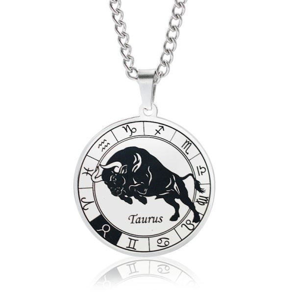 Stainless Steel Star Zodiac Necklace 12 Constellation Coin Pendant Necklace For Men Jewelry Gift For Birthday Anniversary - Image 9