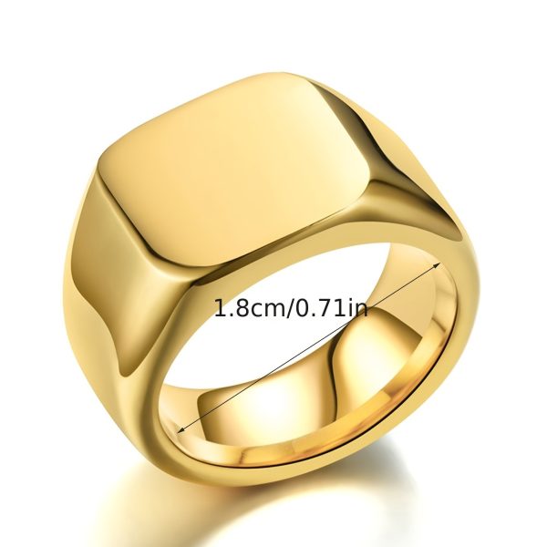 1pc Exquisite Classic Stainless Steel Letter Ring - Fashionable Simple Design, 26-Letter Engraving, Durable and Hypoallergenic - Perfect for Everyday Wear - Image 2