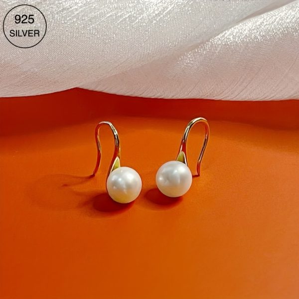 925 Silver Freshwater Pearl Drop Earrings Elegant Jewelry Formal Dress Banquet Female Ear Accessories - Image 8