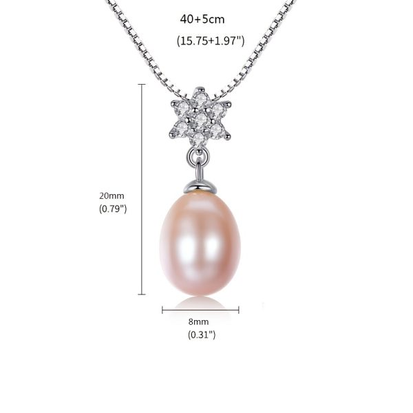 S925 Silver Natural Freshwater Pearl Necklace For Women Accessories Romantic Valentine's Day Gifts - Image 6