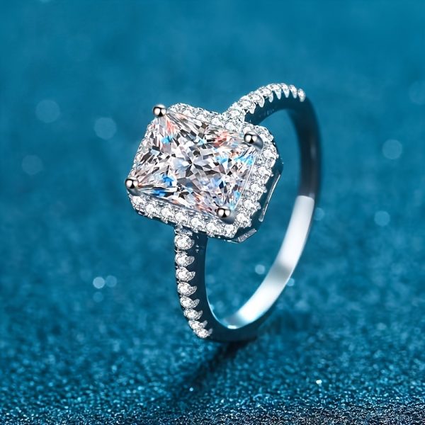1pc S925 Silver 18K Gold Plated 1-2Carat Moissanite Ring Wedding Anniversary Gift - Image 5