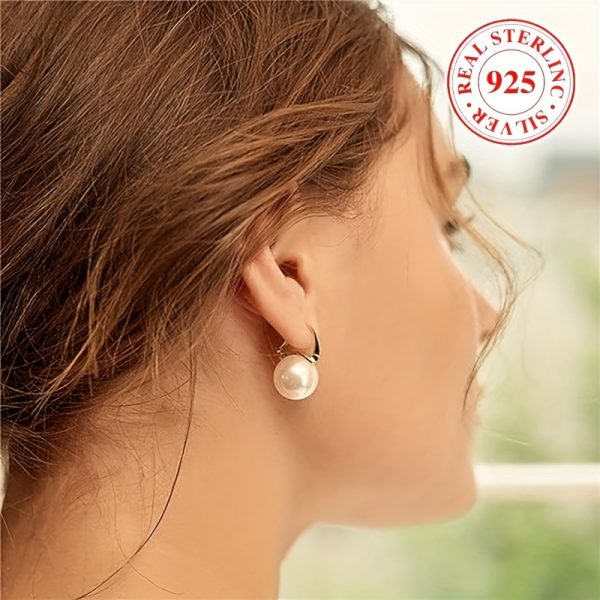 Luxurious Freshwater Pearl Dangle Earrings - Hypoallergenic Sterling 925 Silver, Simple Elegant Style, Perfect for Banquet and Daily Wear, Comfortable to Wear, Nickel-Free, Lead-Free, Long-Lasting Shine - Image 3