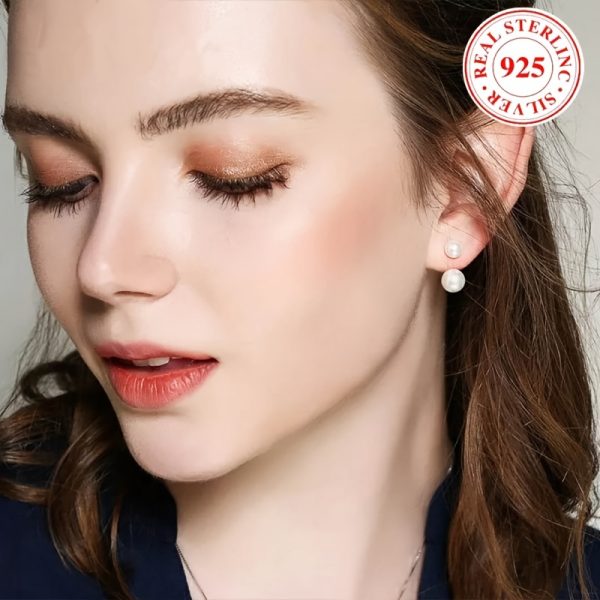 Elegant Freshwater Pearl Stud Earrings - Hypoallergenic 925 Sterling Silver, Delicate Vintage Style, Durable, Comfortable, Perfect for Sensitive Skin, Everyday Wear, and Special Occasions - Image 2