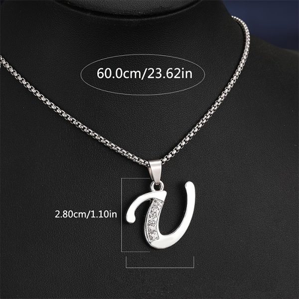 1pc Stylish Stainless Steel Initial Pendant Necklace - Personalize with 26 Letters - Perfect Holiday or Birthday Gift for Her - Image 24