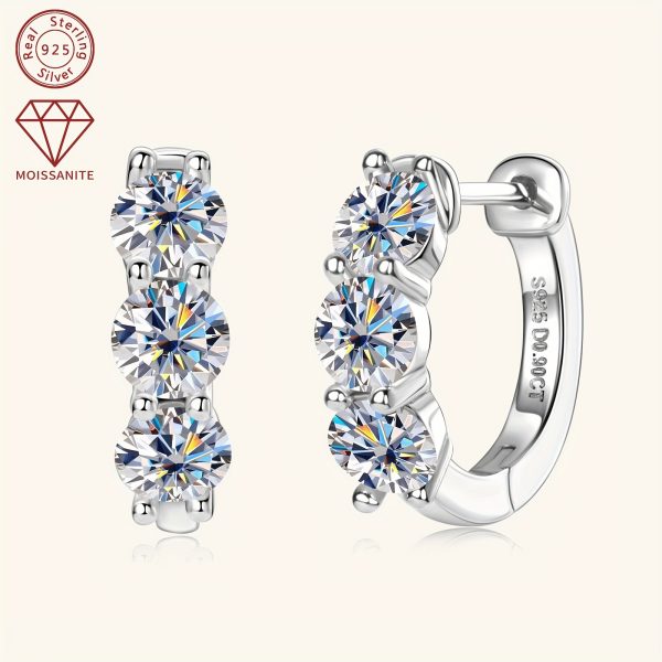 Elegant Classic Moissanite Stud Earrings, 14K Golden Plated, Synthetic April Birthstone, 925 Sterling Silver, 0.9ct Moissanite, 2.05g - Perfect for Daily Wear & Weddings, All Seasons Accessory - Image 7