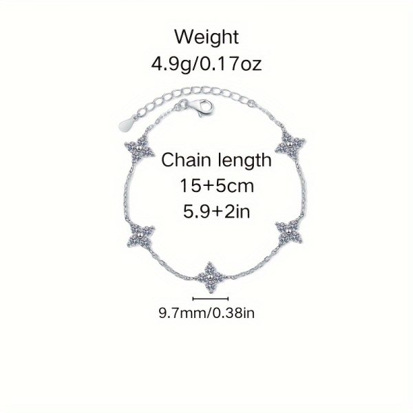 S925 Sterling Silver Moissanite Hexagonal Star Bracelet: Perfect for Mother's Day, Valentine's Day, Travel, Vacation, Birthday Parties, and Family Banquets - Image 4