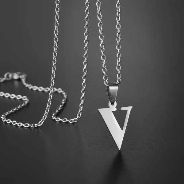 1pc Chic Stainless Steel Initial Pendant Necklace - Personalized Cool Design - Hypoallergenic Birthday Gift for Family & Teenagers - Image 24