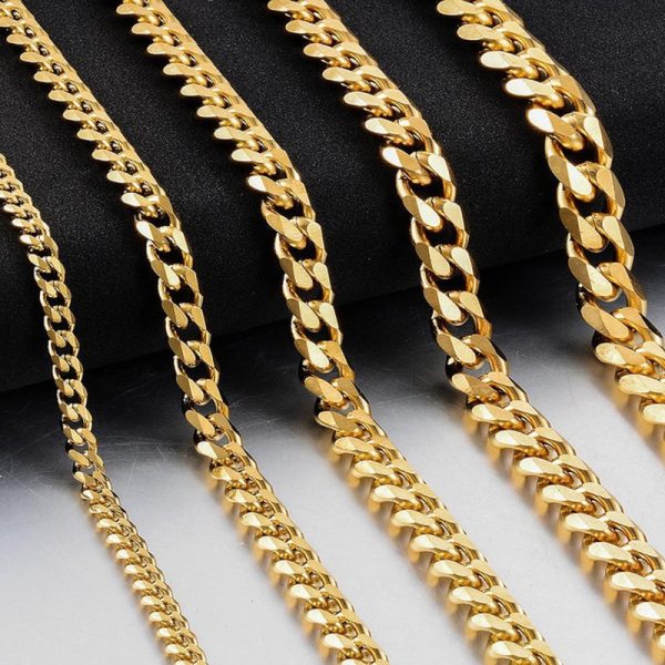 1pc Men's Stainless Steel Cuban Link Chain Necklace, Artificial Jewelry Accessories, 3.0mmu002F5.0mmu002F7.0mm Length 60cmu002F23.62'' - Image 9