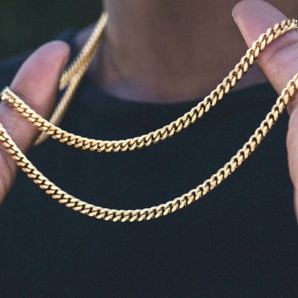 1pc Men's Stainless Steel Cuban Link Chain Necklace, Artificial Jewelry Accessories, 3.0mmu002F5.0mmu002F7.0mm Length 60cmu002F23.62'' - Image 4