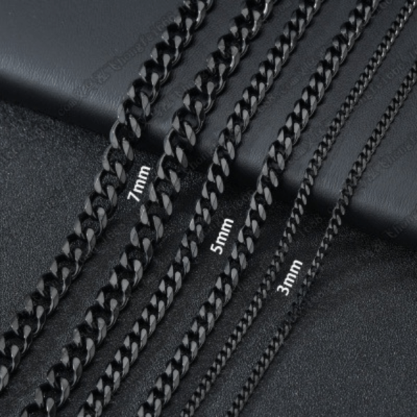 1pc Men's Stainless Steel Cuban Link Chain Necklace, Artificial Jewelry Accessories, 3.0mmu002F5.0mmu002F7.0mm Length 60cmu002F23.62'' - Image 11