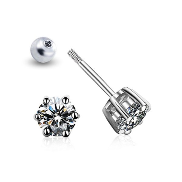 AuraBling 1pair S925 Classic Moissanite Earrings, Stud Earrings - Image 4