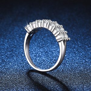 1.4 Carat Men's 925 Sterling Silver Moissanite Solitaire Ring, Engagement Wedding Gift with Gift Box and Cleaning Cloth