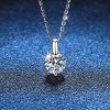 1pc Exquisite AuraBling S925 Sterling Silver Classic Moissanite Necklace - 1 Carat D Color Gemstone, Simple yet Elegant Design, Gift Box and Silver Polishing Cloth Included, Ideal Jewelry Gift for Men and Women on Any Occasion - Image 3