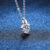1pc Exquisite AuraBling S925 Sterling Silver Classic Moissanite Necklace - 1 Carat D Color Gemstone, Simple yet Elegant Design, Gift Box and Silver Polishing Cloth Included, Ideal Jewelry Gift for Men and Women on Any Occasion