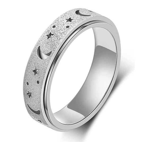 1pc Rotatable Anxiety Fidget Ring - Made of Durable Stainless Steel, Trendy Moon and Star Design, Multi Colors to Choose, Match Daily Outfits with Style - Image 8