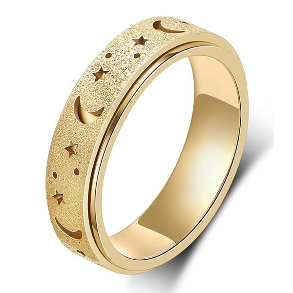 1pc Rotatable Anxiety Fidget Ring - Made of Durable Stainless Steel, Trendy Moon and Star Design, Multi Colors to Choose, Match Daily Outfits with Style - Image 12