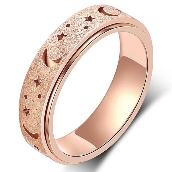 1pc Rotatable Anxiety Fidget Ring - Made of Durable Stainless Steel, Trendy Moon and Star Design, Multi Colors to Choose, Match Daily Outfits with Style - Image 13