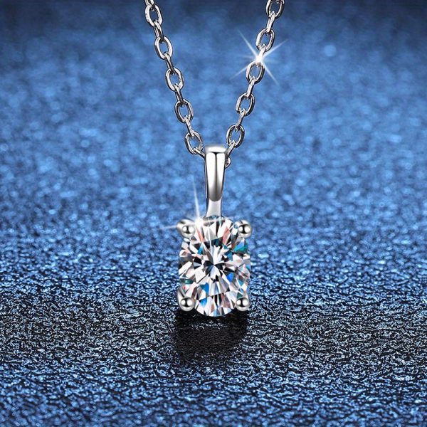 1pc Bling Unisex S925 Silver Simple And Elegant Necklace, 1 Carat Morganite Pendant, With Gift Box - Image 4