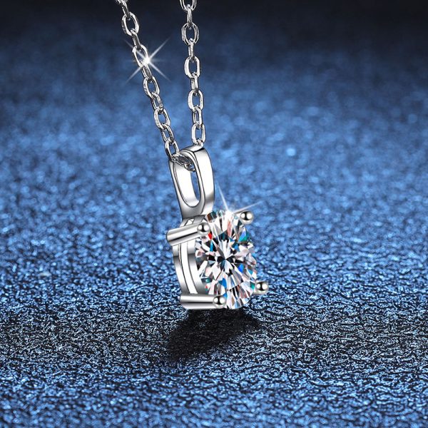 1pc Bling Unisex S925 Silver Simple And Elegant Necklace, 1 Carat Morganite Pendant, With Gift Box