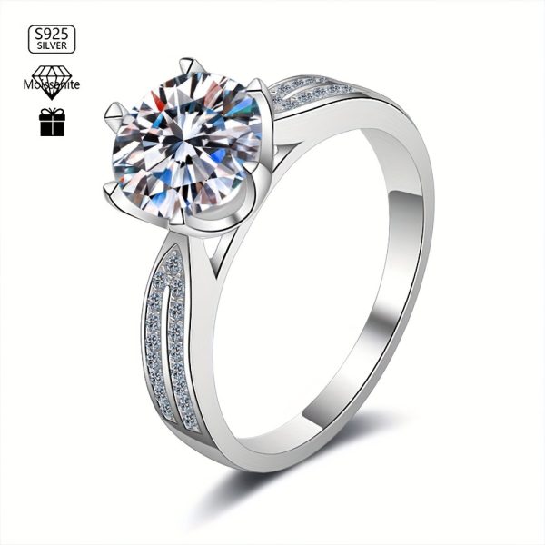 Women's Engagement Ring 3g 925 Silver 1-2Ct Moissanite  High End Dating Birthday Essential items - Image 4