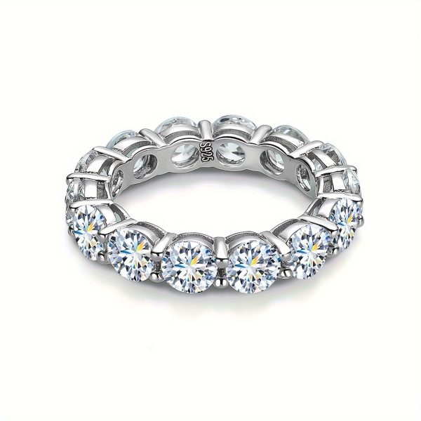 1pc Stunning Moissanite Eternity Ring - 7CT Gemstone, 925 Sterling Silver, Comfort Fit, Timeless Design - Image 6