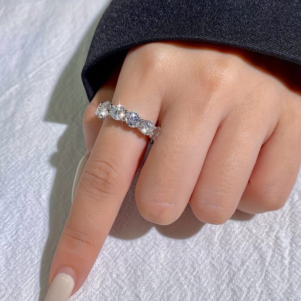 1pc Stunning Moissanite Eternity Ring - 7CT Gemstone, 925 Sterling Silver, Comfort Fit, Timeless Design - Image 7