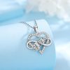 S925 Sterling Silver 1.8 Carat Moissanite Double Heart Pendant Necklace, Elegant And Luxurious Design, Perfect Gift For Women And Couples With Gift Box, 5gu002F0.18oz, Valentine's Dayu002FMother's Dayu002FAnniversaryu002FBirthday Gifts - Image 2