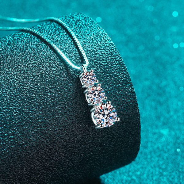 925 Sterling Silver Moissanite Necklace for Men & Women, 1.8ct, Luxury Casual Gift for Boyfriendu002FGirlfriend - Image 7
