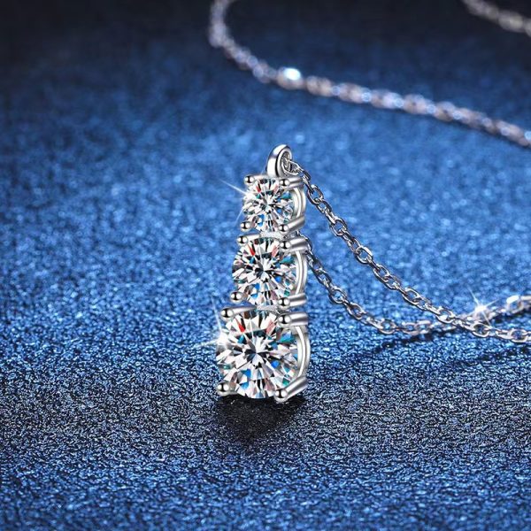 925 Sterling Silver Moissanite Necklace for Men & Women, 1.8ct, Luxury Casual Gift for Boyfriendu002FGirlfriend - Image 2
