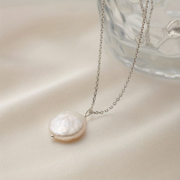 925 Sterling Silver Baroque Freshwater Pearl Pendant Necklace, Vintage & Minimalist Style Jewelry Ideal For Everyday Wear And Mother's Day Gifts For Women - Image 4