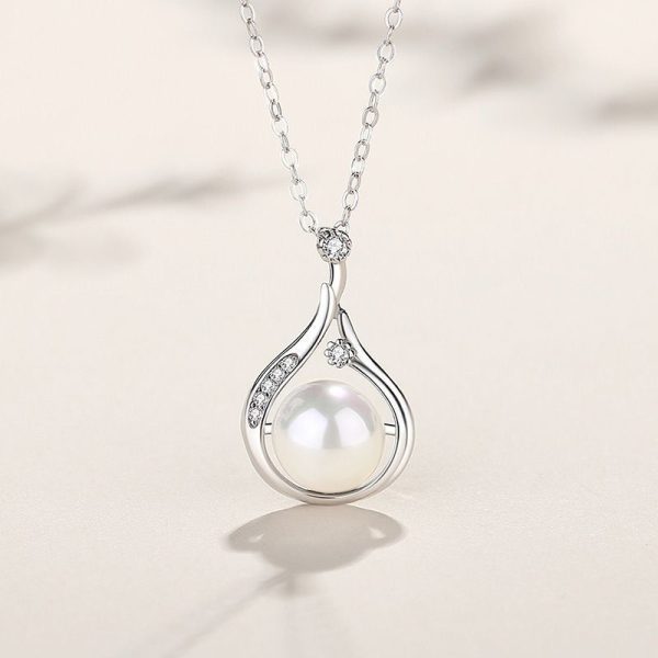 1pcu002F2pcs S925 Sterling Silver Freshwater Pearl Necklace and Earrings, Proposal Engagement Wedding Anniversary Gift - Image 6