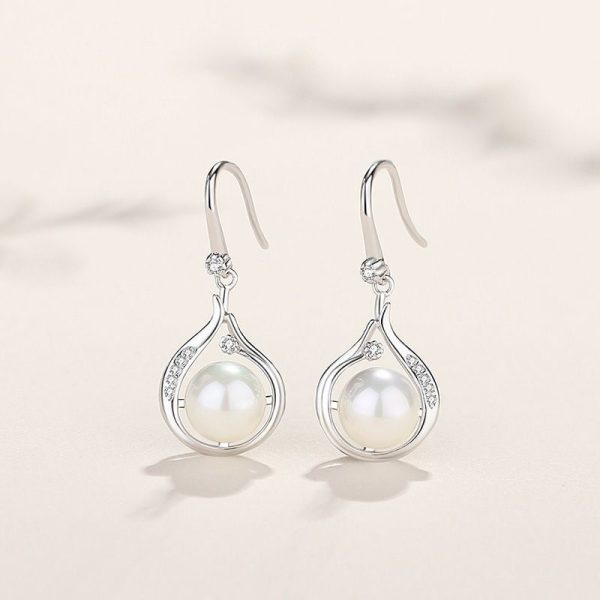 1pcu002F2pcs S925 Sterling Silver Freshwater Pearl Necklace and Earrings, Proposal Engagement Wedding Anniversary Gift - Image 4