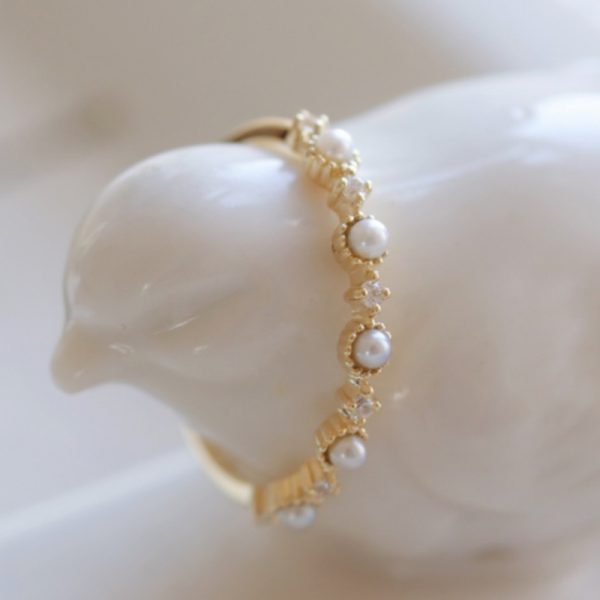 s925 silver fashion light luxury design ring temperament simple pearl wedding ring jewelry 1.5gu002F0.053oz - Image 2