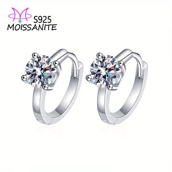 925 sterling silver 0.5ctu002F1ct*2 moissanite earrings European and American light luxury niche men and women Valentine's Day anniversary surprise elegant high-end design creative personality sweet romantic fresh elegant gentle retro style mature light - Image 2