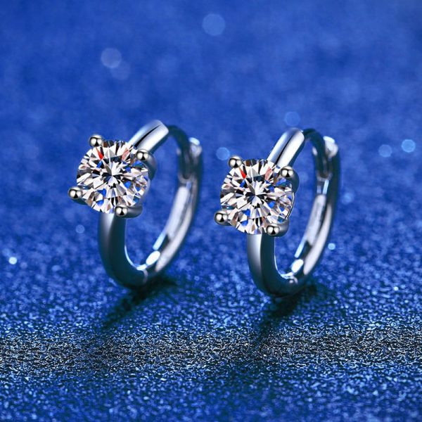 925 sterling silver 0.5ctu002F1ct*2 moissanite earrings European and American light luxury niche men and women Valentine's Day anniversary surprise elegant high-end design creative personality sweet romantic fresh elegant gentle retro style mature light - Image 4