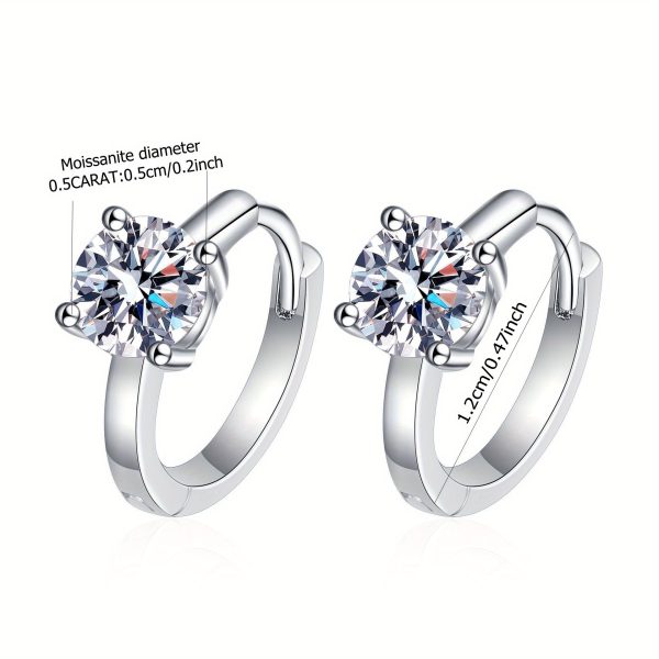 925 sterling silver 0.5ctu002F1ct*2 moissanite earrings European and American light luxury niche men and women Valentine's Day anniversary surprise elegant high-end design creative personality sweet romantic fresh elegant gentle retro style mature light