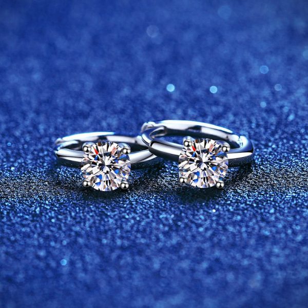 925 sterling silver 0.5ctu002F1ct*2 moissanite earrings European and American light luxury niche men and women Valentine's Day anniversary surprise elegant high-end design creative personality sweet romantic fresh elegant gentle retro style mature light - Image 5