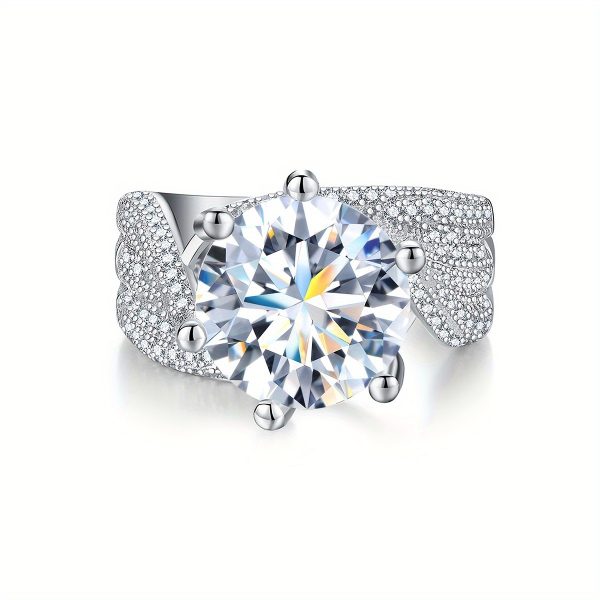 Romantic Gift, Shavano Luxury 3u002F5 Carat Moissanite Engagement Ring - Elegant S925 Silvery, Perfect for Weddings & Anniversaries, Vintage-Inspired Design, Gift for Her - Image 2