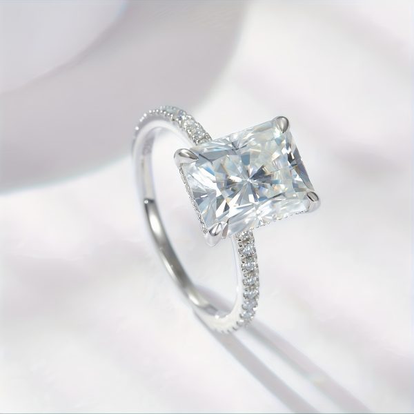 1 PC 4 Carat Moissanite Solitaire Ring - S925 Sterling Silver, Hypoallergenic, Nickel-Free, Sparkling Crystal, Party Birthday Anniversary Gift for Girlfriend, Engagement Wedding Valentine's Day Wedding Anniversary Birthday Gift - Image 7