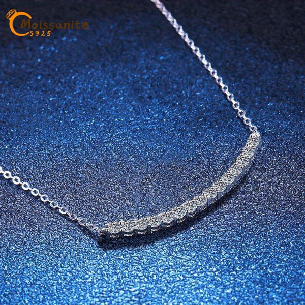 moissanite pendant necklace, 925 sterling silver, clavicle chain proposal engagement wedding dinner party trendy temperament classic simple style casual elegant design high-end light luxury niche sweet fresh girl cute gift for daughter and mom da - Image 7